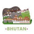 Bhutan country design template Flat cartoon style