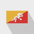 Bhutan flag Long Shadow design vector