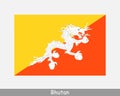 National Flag of Bhutan. Bhutanese Country Flag. Kingdom of Bhutan Detailed Banner. EPS Vector Illustration Cut File Royalty Free Stock Photo