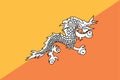 Bhutan flag vector.Illustration of Bhutan flag