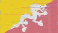 Bhutan Glitch Flag Vector - RGB Split Digital Video Frame Design Royalty Free Stock Photo