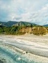 Bhutan hills view and small rivers.