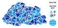 Blue Triangle Bhutan Map Royalty Free Stock Photo