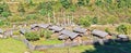 Bhutanese traditional houses with bamboo roofing - Bhutan