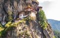 Bhutan, October 26, 2021: Tiger nest monastery in the Himalaya mountains of Bhutan. Also known as Taktsang Lhakhang. BhutanÃ¢â¬â¢s