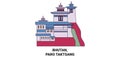 Bhutan, Paro Taktsang travel landmark vector illustration
