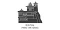 Bhutan, Paro Taktsang travel landmark vector illustration