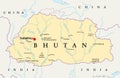 Bhutan Political Map Royalty Free Stock Photo