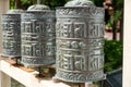 Bhutan religious prayer wheels