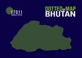 A dotted map of bhutan