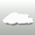 Bhutan - white 3D silhouette map of country area with dropped shadow on grey background. Simple flat vector illustration