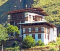 Bhutanese Buddhist Temple on the Mountain Royalty Free Stock Photo