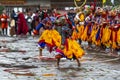 Bhutanese Cham masked dance, Buddhist lama dance , Bhutan Royalty Free Stock Photo
