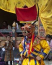 Bhutanese Cham masked dance, Ox mask dancer , Bhutan Royalty Free Stock Photo