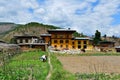 Bhutanese female farmer working in the vegetable garden