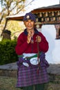 A Bhutanese holds his prayer heads and , Bhutan