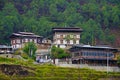 Bhutanese houses near Chimi Lhakhang. Located near Lobesa. Punakha District.