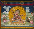 Hayagriva, wrathful form of Avalokitesvara, wall painting of Trashi Chhoe Dzong , Thimphu , Bhutan Royalty Free Stock Photo