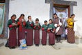 Bhutanese people at the Gangtey Monastery, Gangteng, Bhutan