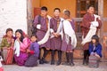 Bhutanese people at the Trongsa Dzong, Trongsa, Bhutan