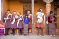 Bhutanese people at the Trongsa Dzong, Trongsa, Bhutan