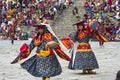 Bhutanese Sha Na Cham, black hat dance , Bhutan Royalty Free Stock Photo