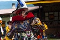 Bhutanese Sha Na Cham , black hat dance .Bumthang, central Bhutan. Royalty Free Stock Photo