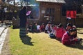 Bhutanese Students learning arts and practicing for Bhutanese New Year in a local skill development centre in Thinphu, Bhutan