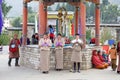 Bhutanese students at the Memorial Chorten, Thimphu, Bhutan.