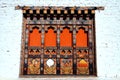 Bhutanese unique architectural details of wooden doors