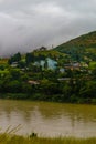 Bhutanese village near the river at Punakha, Bhutan Royalty Free Stock Photo