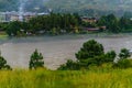 Bhutanese village near the river at Punakha, Bhutan Royalty Free Stock Photo