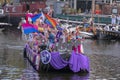 Bi Boat At The Gaypride Canal Parade With Boats At Amsterdam The Netherlands 6-8-2022Bi Boat At The Gaypride Canal Parade With