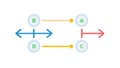 Bi-Directional Process Flow A to B with Multiple Pathways, vector design Generative AI Royalty Free Stock Photo