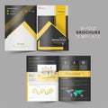 Bi-Fold Brochure, Template or Cover Page Layout in Front and Back View Royalty Free Stock Photo