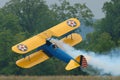 Bi-plane Flying Sideways Royalty Free Stock Photo