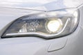 Dynamic bi-xenon bending light and LED daytime running light Royalty Free Stock Photo