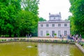 Bialy Dom - White House situated inside of the Lazienki Krolewskie - Lazienki Park in Warsaw, Poland ...IMAGE