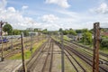 Bialystok, Poland - 23, July, 2020: View of the BiaÃâystok railway station, platforms, tracks and trains