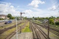 Bialystok, Poland - 23, July, 2020: View of the BiaÃâystok railway station, platforms, tracks and trains