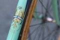 Bianchi old vintage bicycle, detail Royalty Free Stock Photo