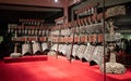 Bianzhong chime bells an ancient Chinese bronze musical instruments inside the Hubei Provincial Museum in Wuhan China