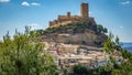 Biar castle at top of hill over town, Alicante, Spain Royalty Free Stock Photo