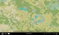 Biaroza District outlined, Belarus. Topographic Humanitarian Royalty Free Stock Photo