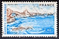 Biarritz - Basque Coast in vintage french stamp Royalty Free Stock Photo