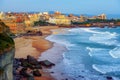 Biarritz city and its famous sand beaches, France