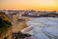 Sunset over Biarritz beaches, France, Atlantic coast Royalty Free Stock Photo