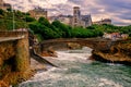 Biarritz town on sunset, France Royalty Free Stock Photo