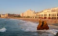 Biarritz, France, la Grande Plage at golden hour. Royalty Free Stock Photo
