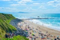 People ocean beach. Biarritz, France Royalty Free Stock Photo